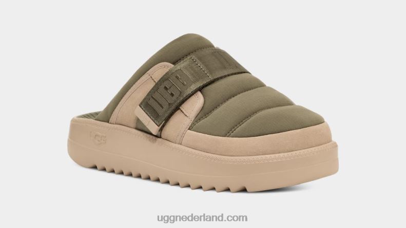 Heren mosgroen UGG maxxer riemschuif 686ZP1457