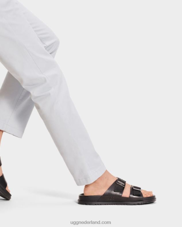 Heren zwart leer UGG Wainscott gesp glijbaan 686ZP1404