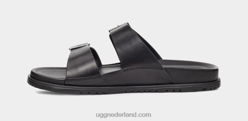 Heren zwart leer UGG Wainscott gesp glijbaan 686ZP1404