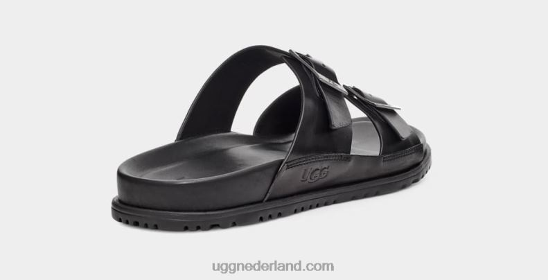 Heren zwart leer UGG Wainscott gesp glijbaan 686ZP1404