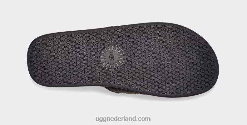 Heren zwart leer UGG glijbaan aan zee 686ZP1545