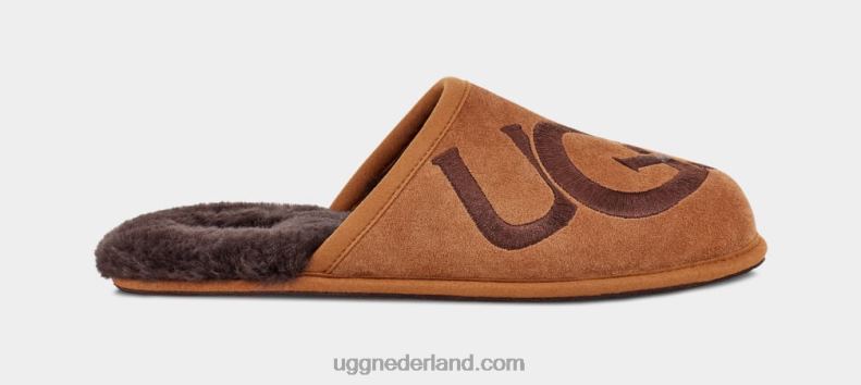 Heren kastanje/espresso UGG scuff-logo 686ZP1620