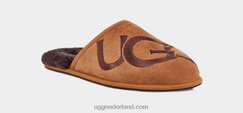 Heren kastanje/espresso UGG scuff-logo 686ZP1620