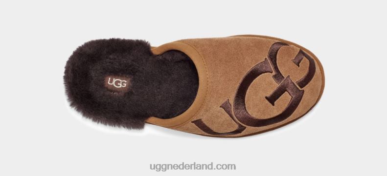Heren kastanje/espresso UGG scuff-logo 686ZP1620