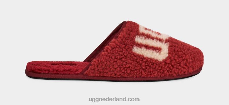 Heren rode wijn UGG scuff krullende afbeelding 686ZP1589