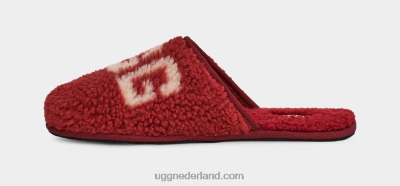 Heren rode wijn UGG scuff krullende afbeelding 686ZP1589