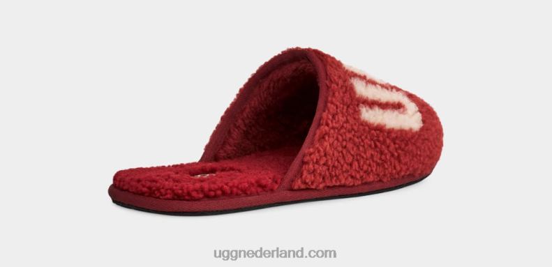 Heren rode wijn UGG scuff krullende afbeelding 686ZP1589