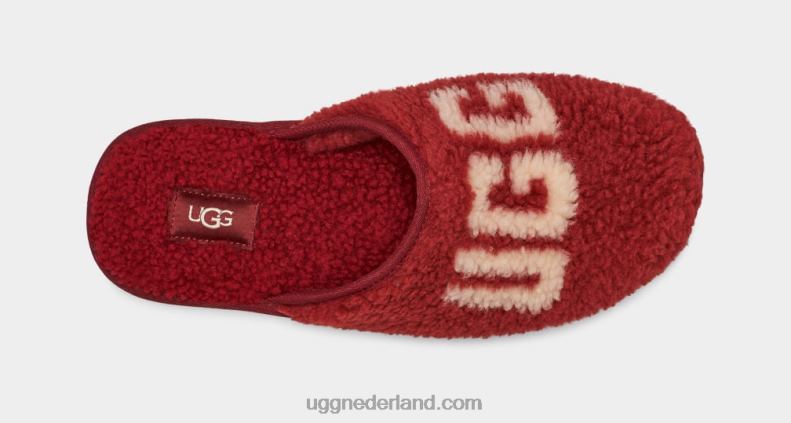 Heren rode wijn UGG scuff krullende afbeelding 686ZP1589