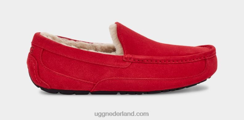 Heren samba rood UGG ascot pantoffel 686ZP1653