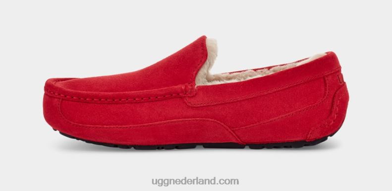 Heren samba rood UGG ascot pantoffel 686ZP1653
