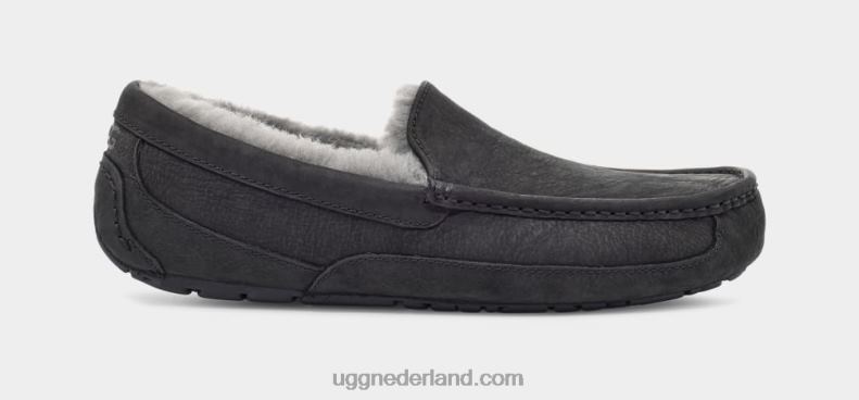 Heren zwart UGG ascot mat leer 686ZP1503