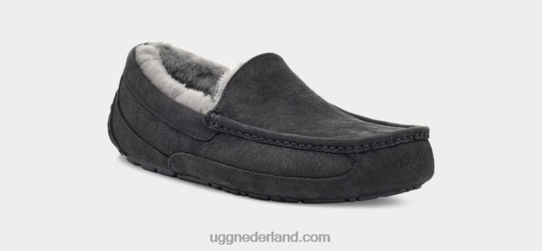 Heren zwart UGG ascot mat leer 686ZP1503