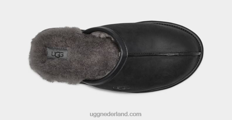 Heren zwart UGG leer schuren 686ZP2299