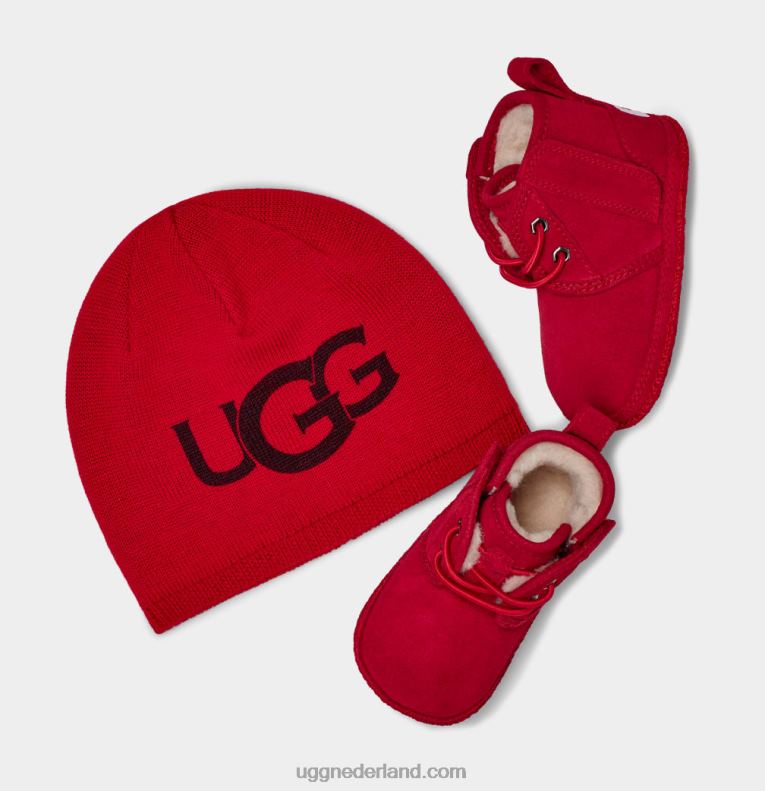 Baby samba rood UGG Neumel & muts 686ZP337
