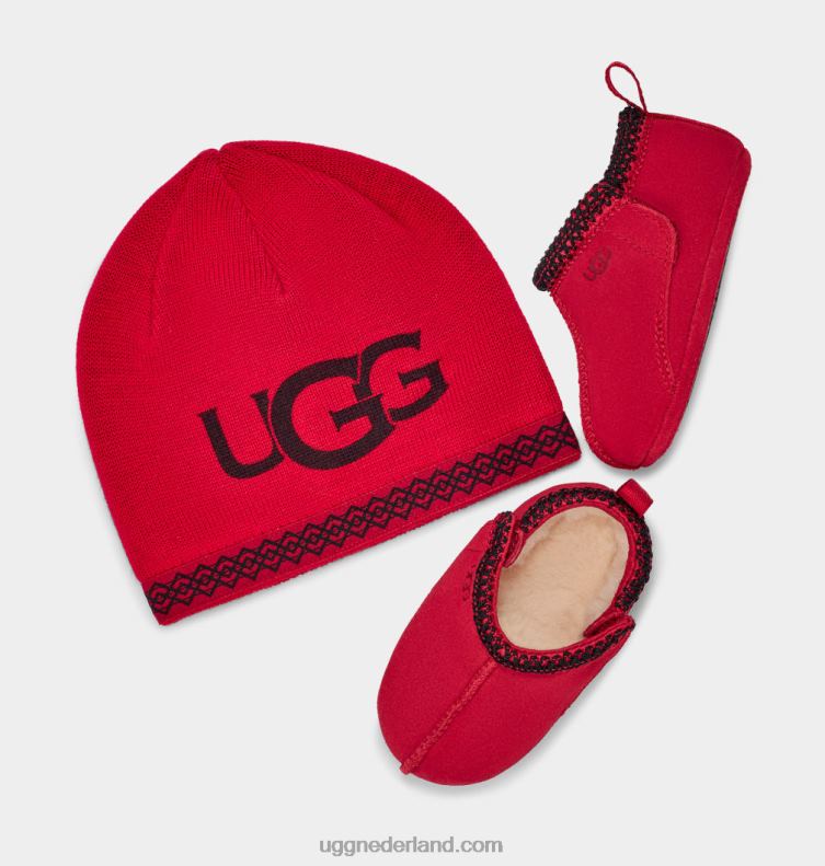 Baby samba rood UGG tasman en muts 686ZP336