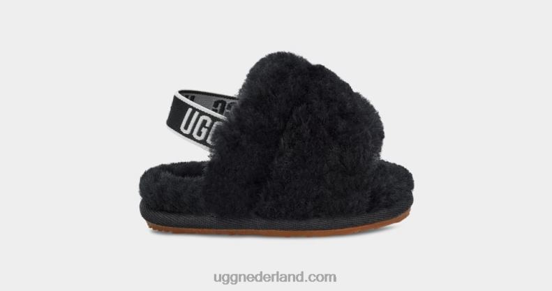 Baby zwart UGG pluis ja schuif 686ZP335