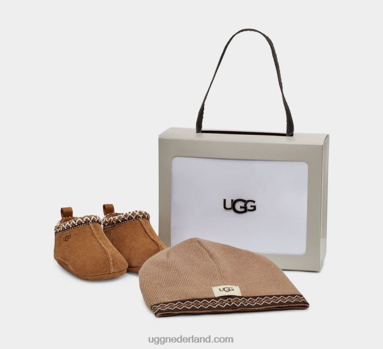 Baby kastanje UGG tasman en muts 686ZP2035