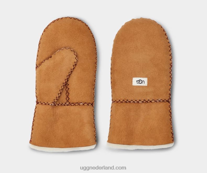kinderen kastanje UGG schapenvacht want met steek 686ZP1792