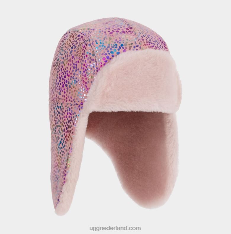 kinderen fonkelpunt roze UGG fonkelende dot schapenvacht trapper 686ZP1784
