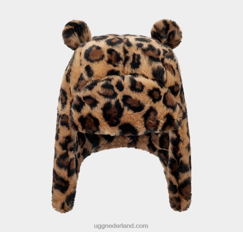 kinderen natuurlijk vlekkerig UGG pelsjager van imitatiebont met oren 686ZP1758
