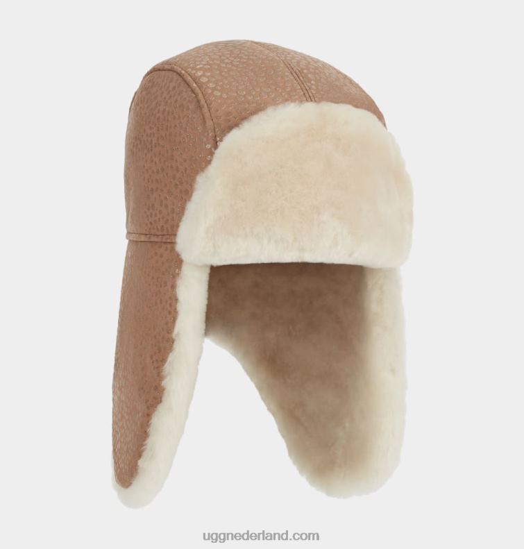 kinderen sprankelende stip kastanje UGG fonkelende dot schapenvacht trapper 686ZP1783