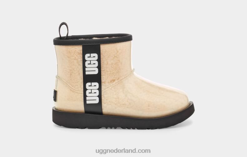 kinderen naturel/zwart UGG classic clear mini ii 686ZP1749