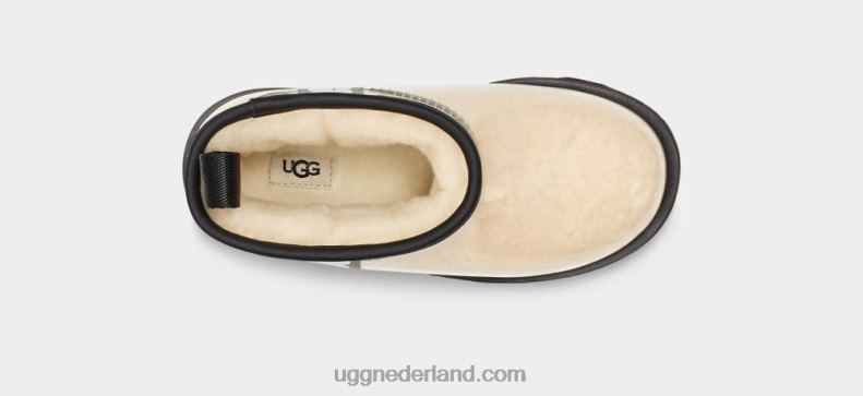 kinderen naturel/zwart UGG classic clear mini ii 686ZP1749