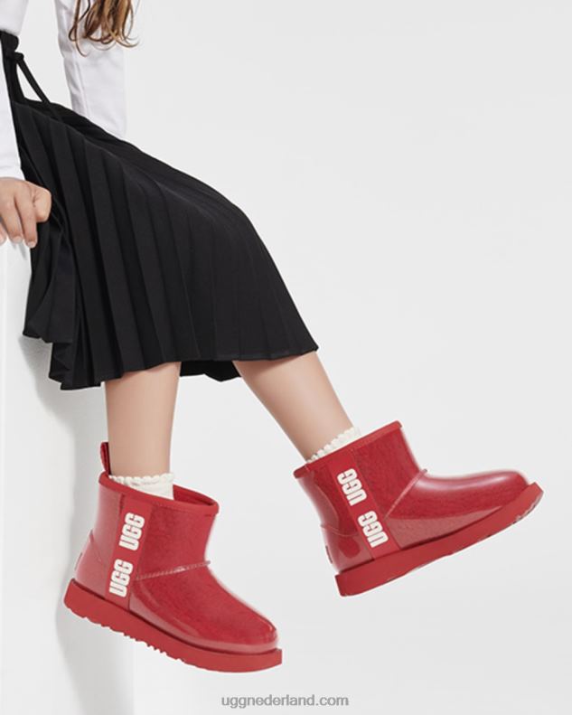 kinderen samba rood UGG classic clear mini ii 686ZP1753