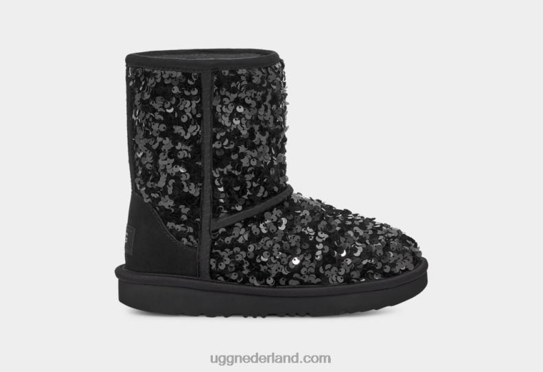 kinderen zwart UGG klassieke korte dikke pailletten 686ZP1765