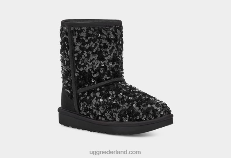 kinderen zwart UGG klassieke korte dikke pailletten 686ZP1765