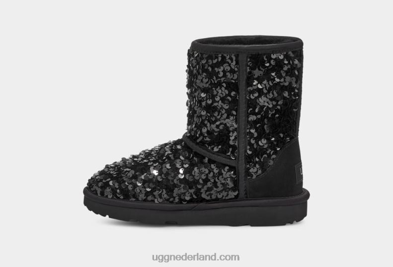 kinderen zwart UGG klassieke korte dikke pailletten 686ZP1765
