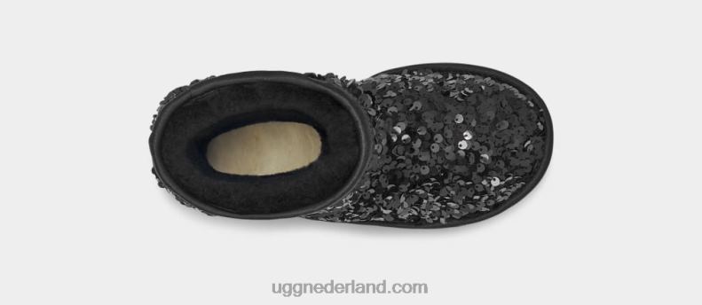 kinderen zwart UGG klassieke korte dikke pailletten 686ZP1765