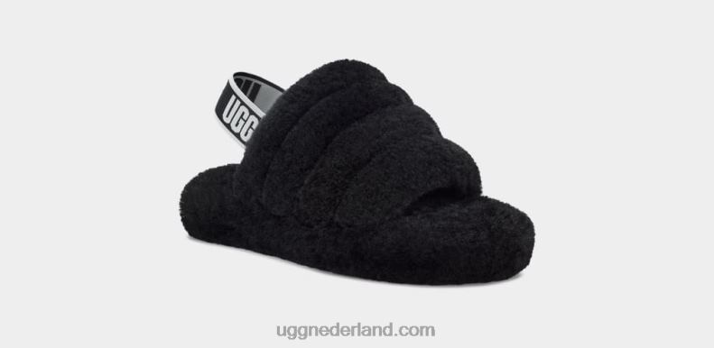 kinderen zwart UGG pluis ja schuif 686ZP1739