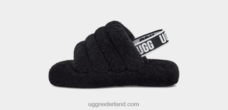 kinderen zwart UGG pluis ja schuif 686ZP1739