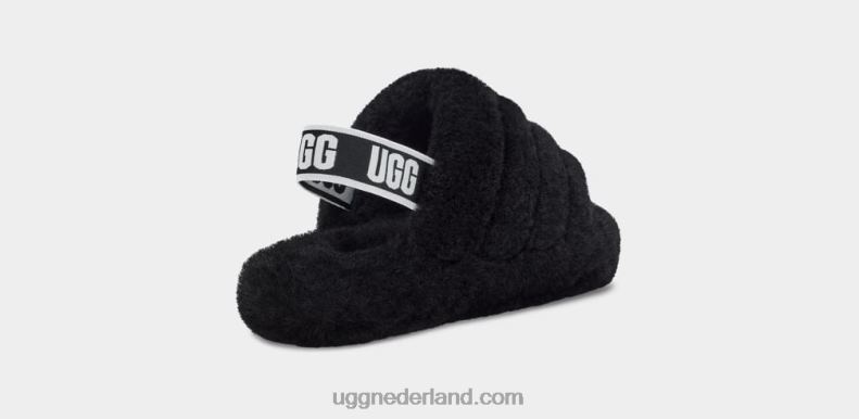 kinderen zwart UGG pluis ja schuif 686ZP1739
