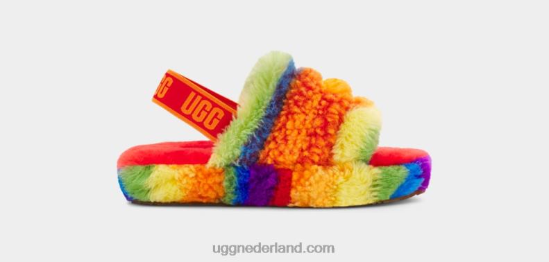 kinderen regenboog strepen UGG pluis ja dia cali collage 686ZP262