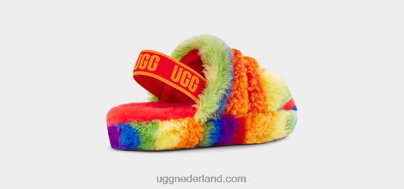 kinderen regenboog strepen UGG pluis ja dia cali collage 686ZP262