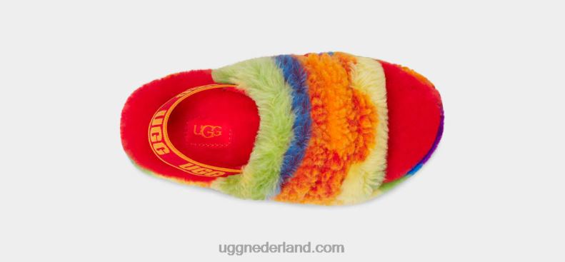 kinderen regenboog strepen UGG pluis ja dia cali collage 686ZP262
