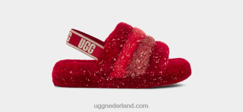 kinderen rode multi UGG fluff yeah metallic glitter multi 686ZP245