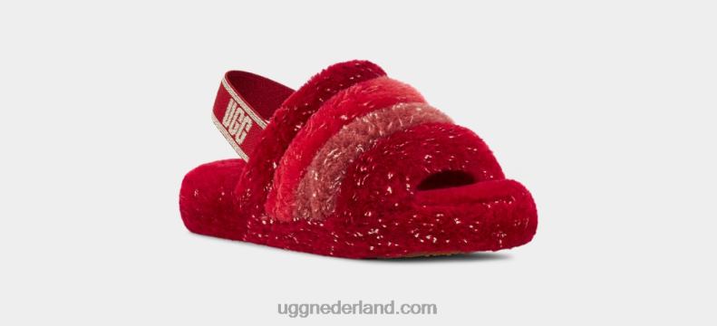 kinderen rode multi UGG fluff yeah metallic glitter multi 686ZP245