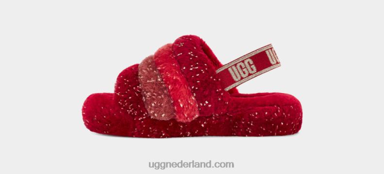 kinderen rode multi UGG fluff yeah metallic glitter multi 686ZP245