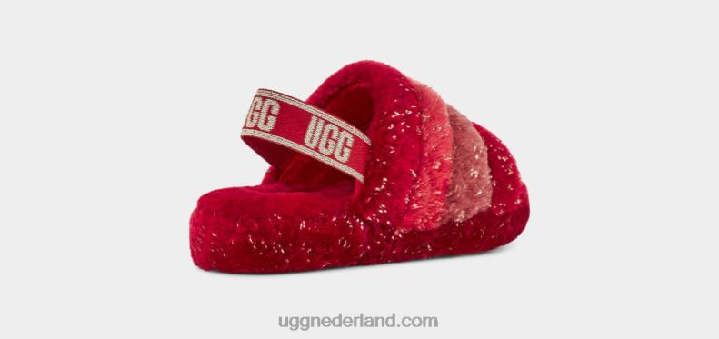kinderen rode multi UGG fluff yeah metallic glitter multi 686ZP245