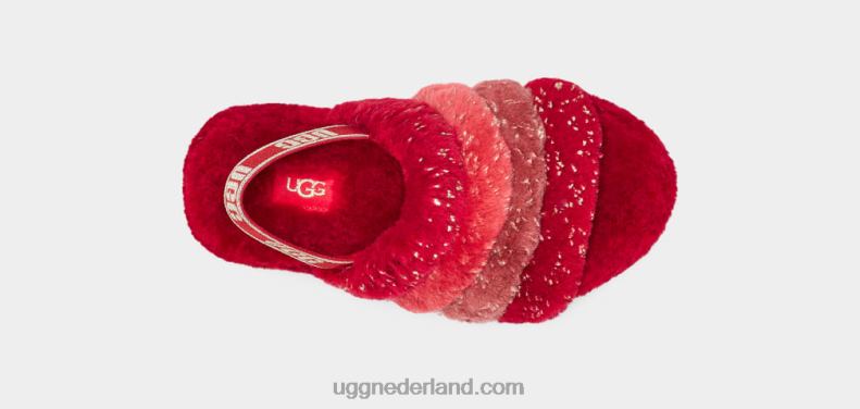 kinderen rode multi UGG fluff yeah metallic glitter multi 686ZP245
