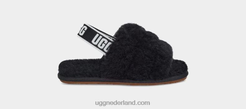 peuters zwart UGG pluis ja schuif 686ZP1977