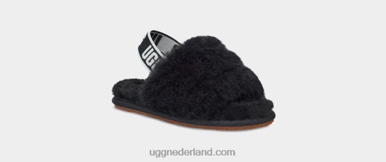 peuters zwart UGG pluis ja schuif 686ZP1977