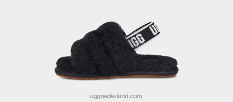 peuters zwart UGG pluis ja schuif 686ZP1977