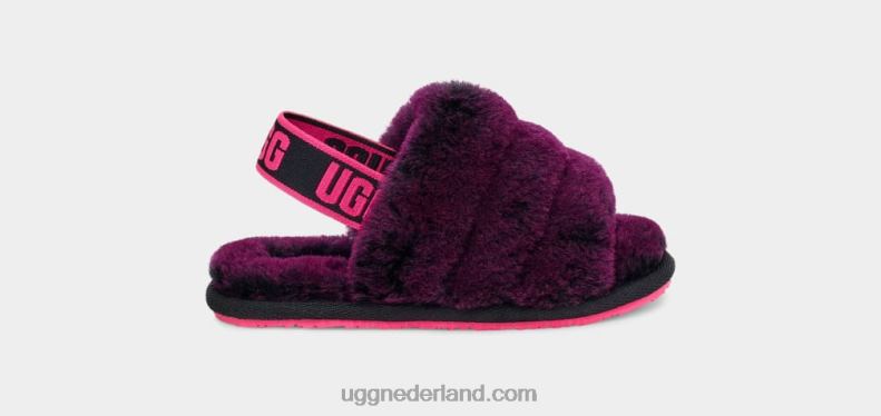 peuters zwart/roze UGG pluis ja schuif 686ZP1996