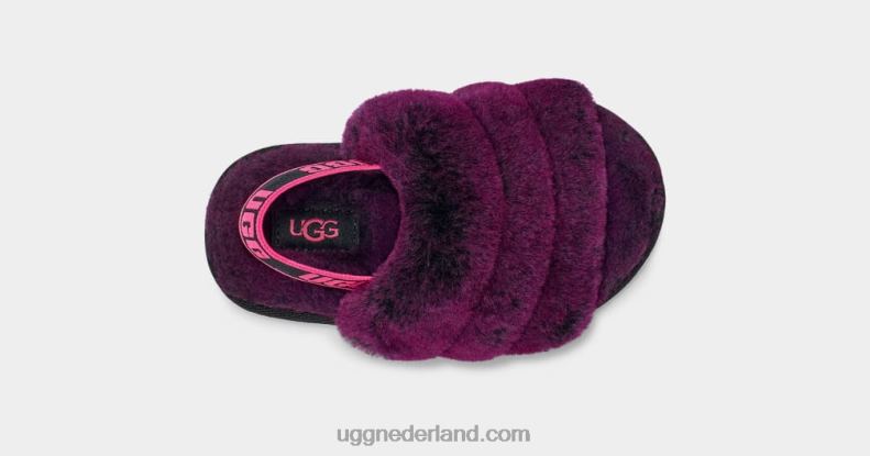 peuters zwart/roze UGG pluis ja schuif 686ZP1996