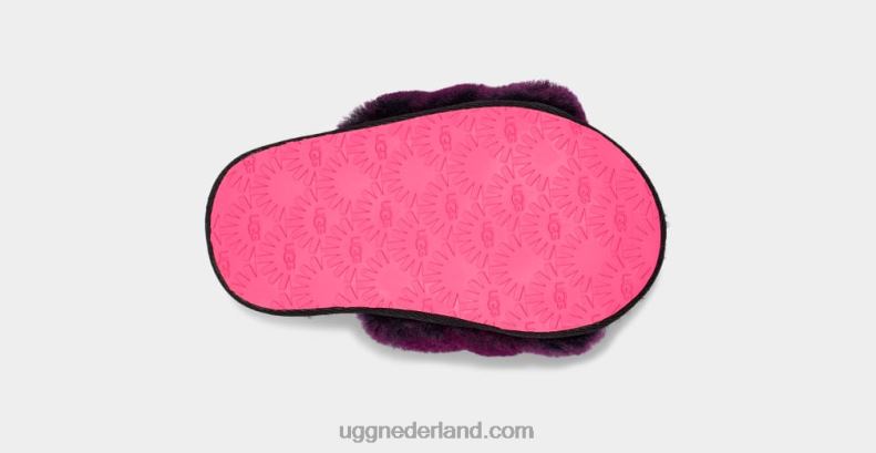 peuters zwart/roze UGG pluis ja schuif 686ZP1996