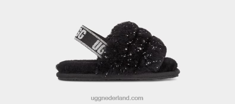 peuters zwart UGG pluis ja metallic schittering 686ZP1995